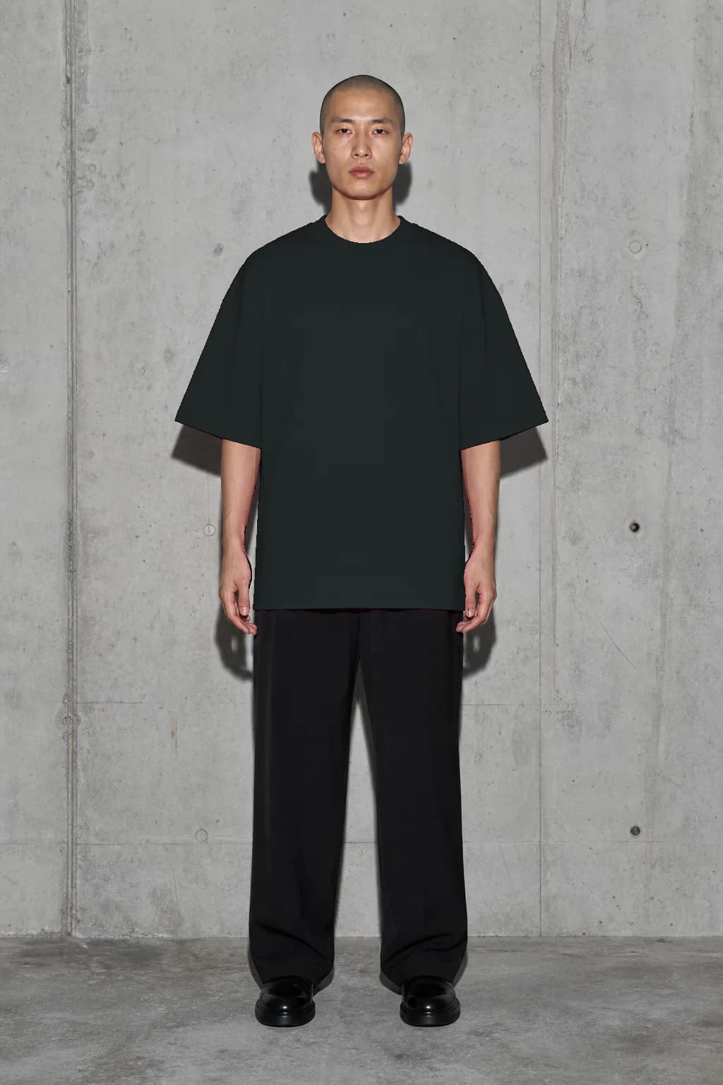 Abyss heavyweight T-shirt, front fit on an East Asian adult model, personalized with number —